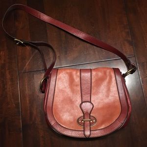 Fossil Leather Saddle Handbag